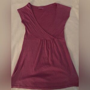 Y2K metallic pink wrap dress top